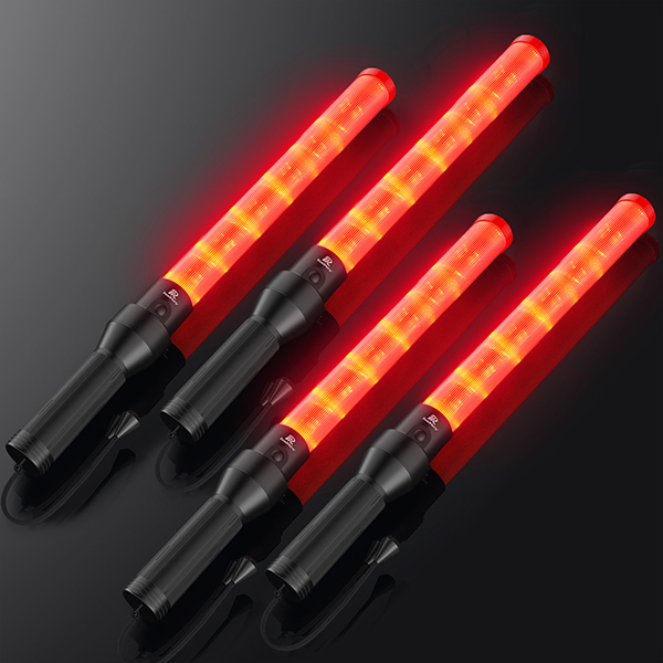 Traffic Wand 21 Inch, 4 Pack Air Traffic Control Lights with 2 Flashing Modes, Red Safety Signal Wands for Traffic Control, Airport, Parking, Car Directing